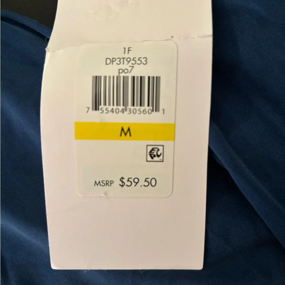 DKNY Teal Long-Sleeve Relaxed Pullover Round Neckline Deep V Cutout in Back - Picture 17 of 17
